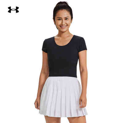 安德玛UA女修身训练运动短袖T恤