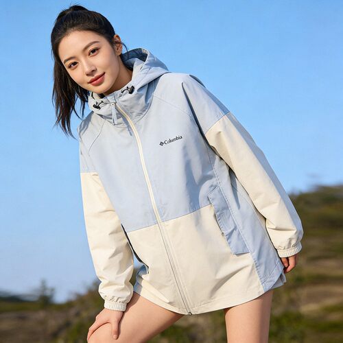 哥伦比亚撞色拼接休闲夹克外套女
