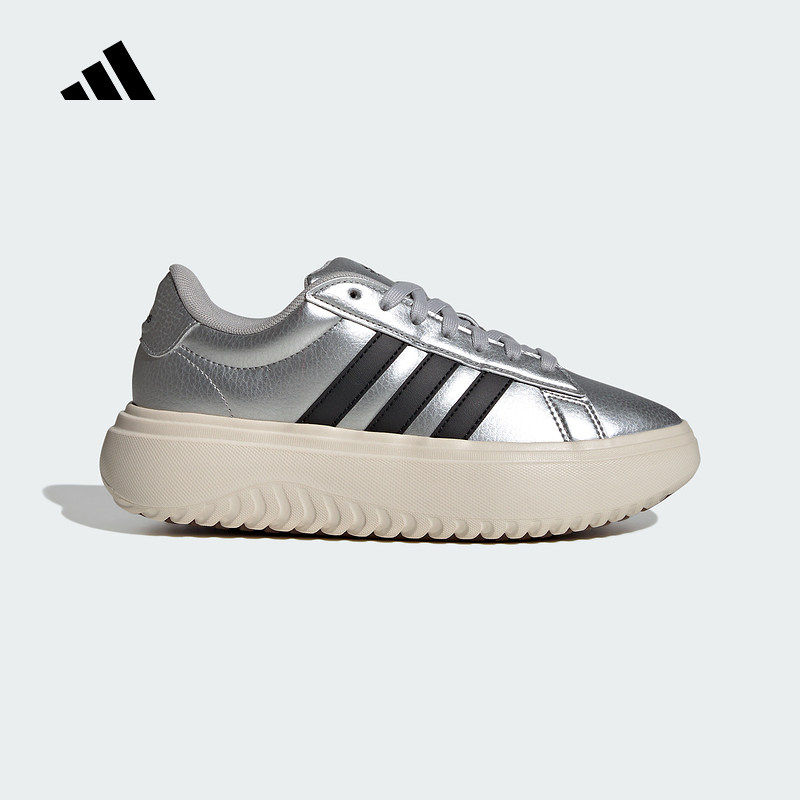 阿迪达斯女鞋休闲鞋26春季新款低帮厚底板鞋运动鞋IH9110/IH9111