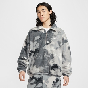 NIKE耐克男子25冬季 宽松翻领摇粒绒透气速干休闲夹克外套HV3542