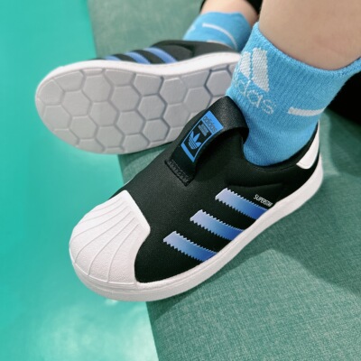 阿迪达斯儿童三叶草一脚蹬贝壳鞋