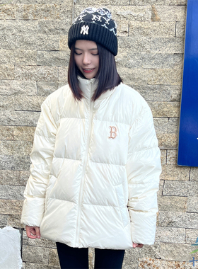 MLB情侣羽绒服24新款男女款NY刺绣立领运动保暖棉羽外套3ADJB2046