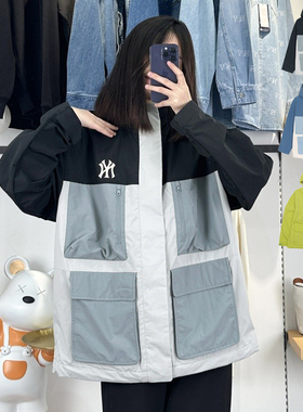 MLB男女25春季新款张凌赫同款大口袋时尚防风防泼水外套3AWJB0751