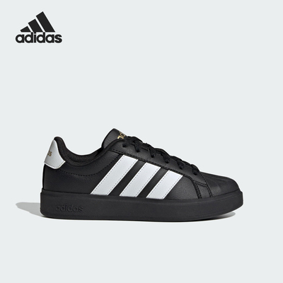 阿迪达斯大童运动系带耐磨板鞋