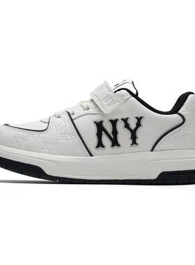 MLB儿童板鞋26新款男女童NY暗纹老花印刻低帮休闲运动鞋7ASXJM06N