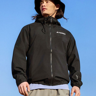 Adidas阿迪达斯男户外连帽夹克防水防风冲锋衣外套JN8809/JN8804