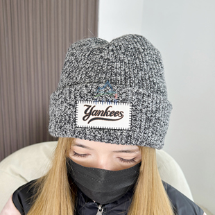 25秋季 MLB毛线帽男女字母贴布含羊毛保暖针织帽冷帽3ABNBM656 新款
