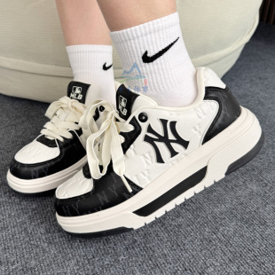 MLB男女25春季新款印刻老花厚底增高运动学长鞋休闲板鞋3ASXM075N