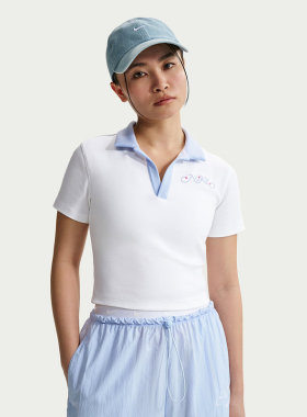 26夏季新款NIKE耐克女短袖翻领POLO衫刺绣休闲短款运动T恤IR7565