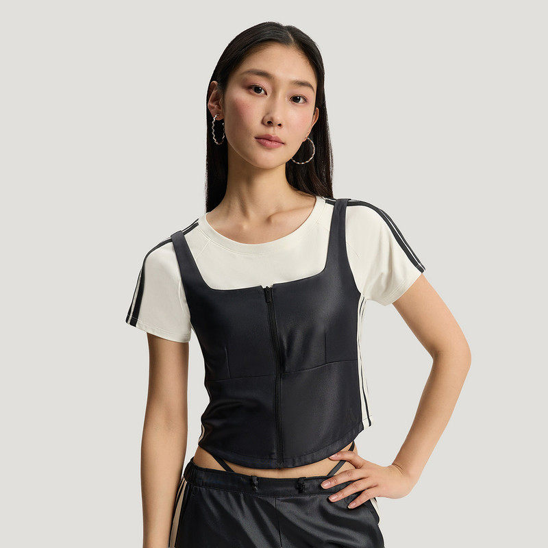 阿迪达斯女子三条纹舞动背心马甲
