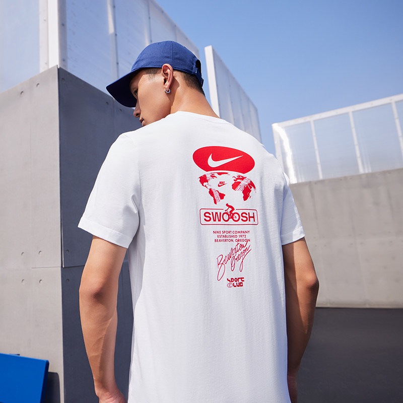 NIKE耐克男子纯棉T恤25夏季新款休闲柔软舒适印花透气短袖HJ0731