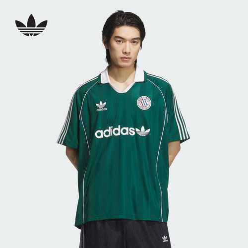 阿迪达斯三叶草足球服男短袖T恤
