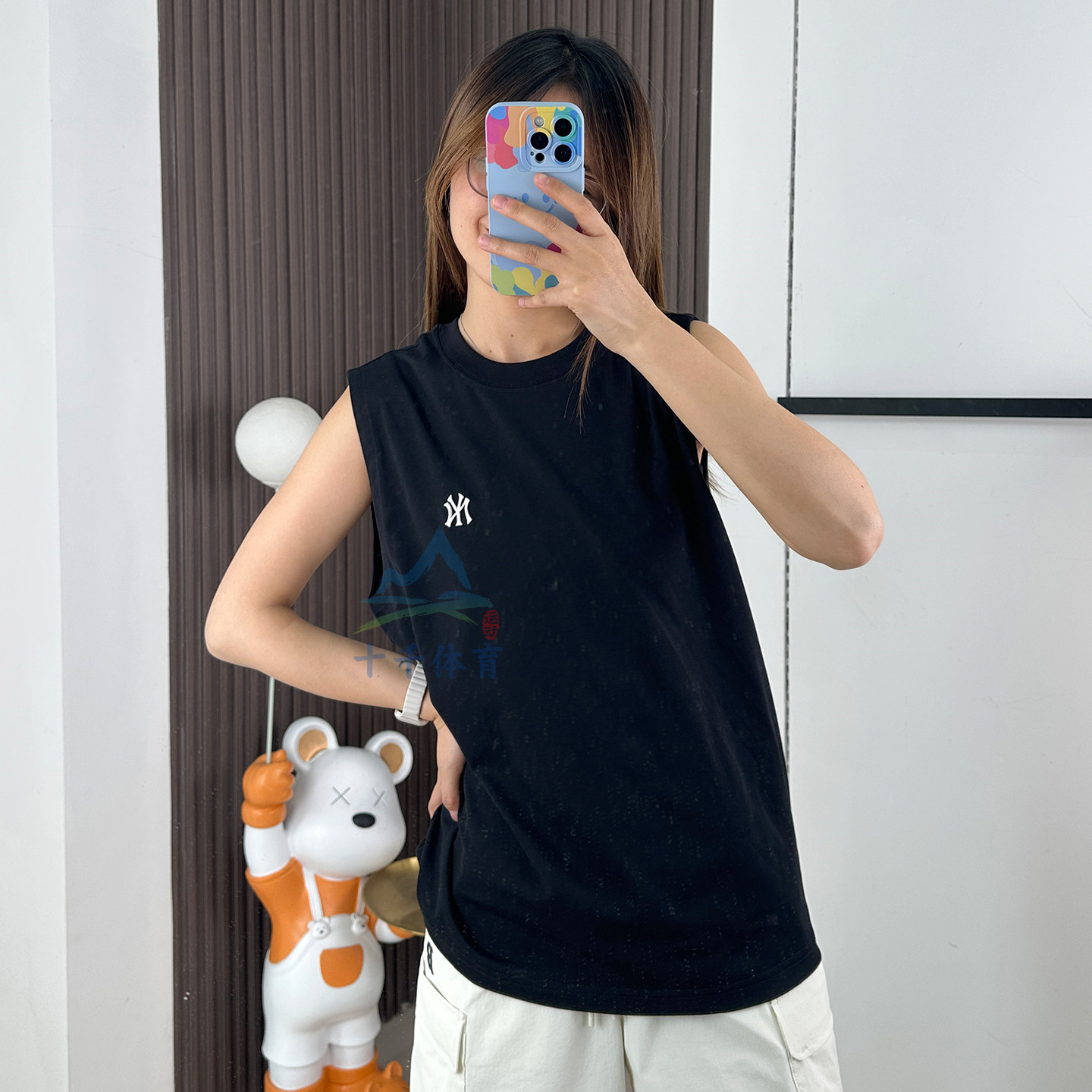 MLB背心男女NY小标凉感无袖T恤