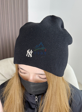 25秋季新款MLB毛线帽男女NY小标刺绣保暖针织帽运动冷帽3ABNB0456