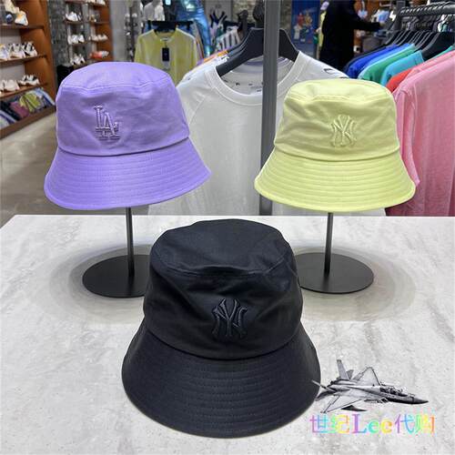 MLB男女NY刺绣百搭宽檐渔夫帽
