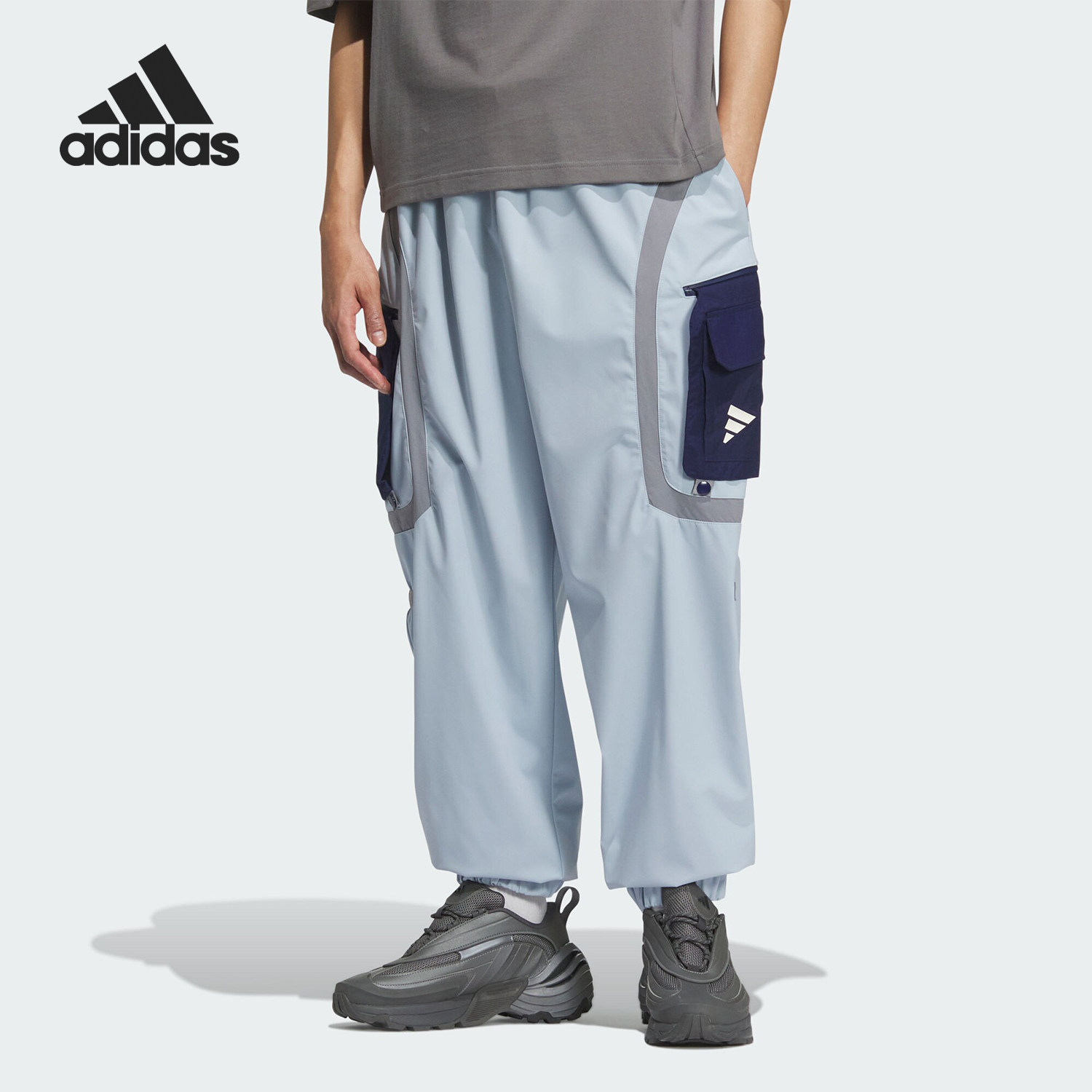25新款Adidas阿迪达斯男女款工装风束脚运动透气休闲长裤JM8645