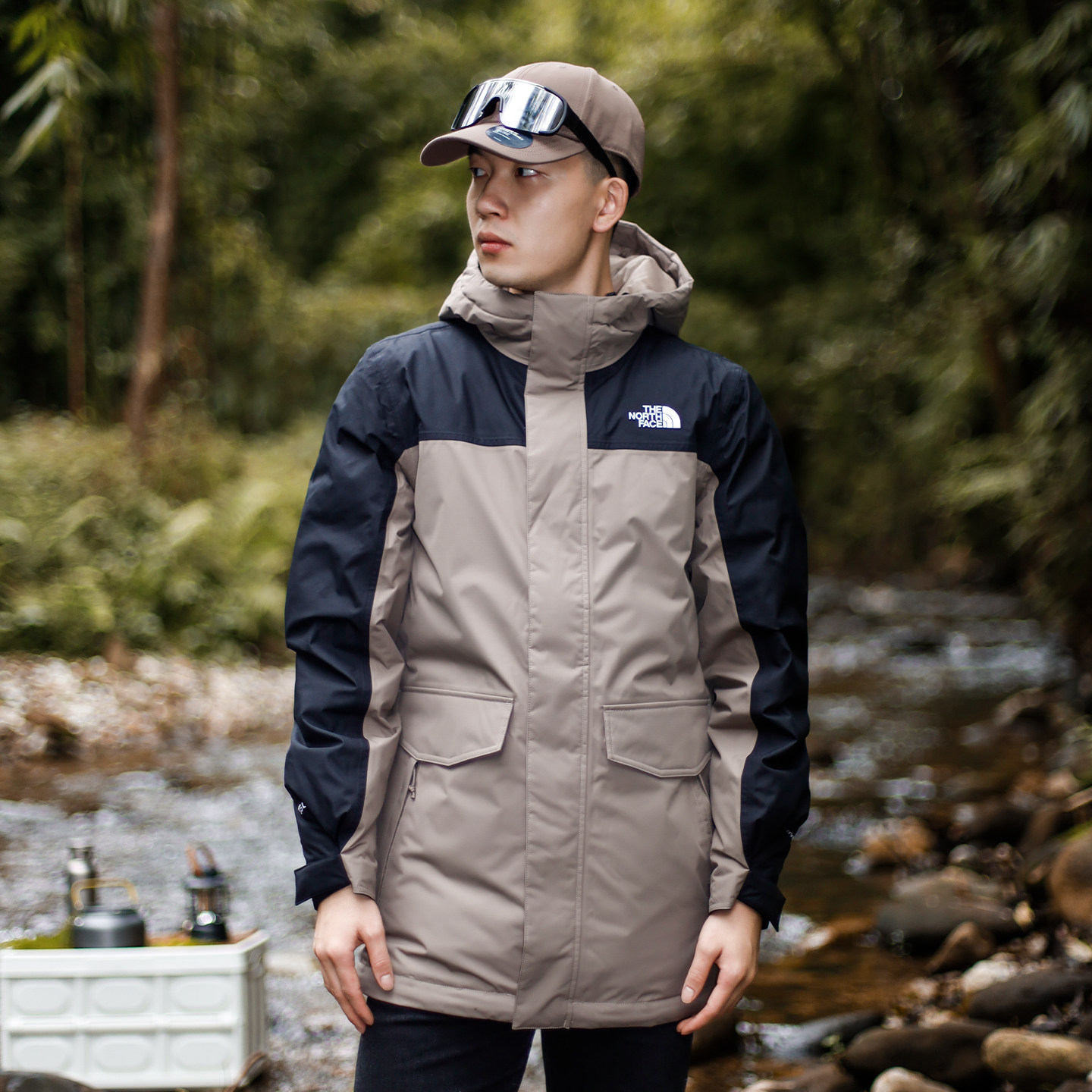 TheNorthFace北面男士中长款羽绒服户外防水550蓬鹅绒外套|8GKC