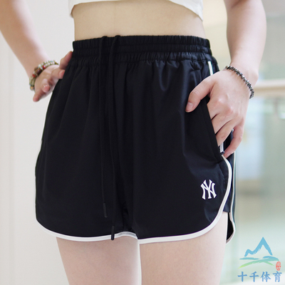MLB女学院风字母刺绣运动短裤