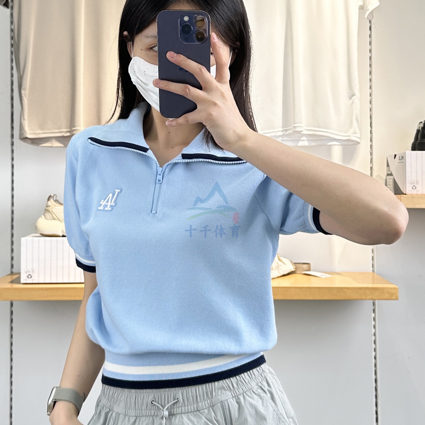 MLB运动翻领针织运动POLO衫女士