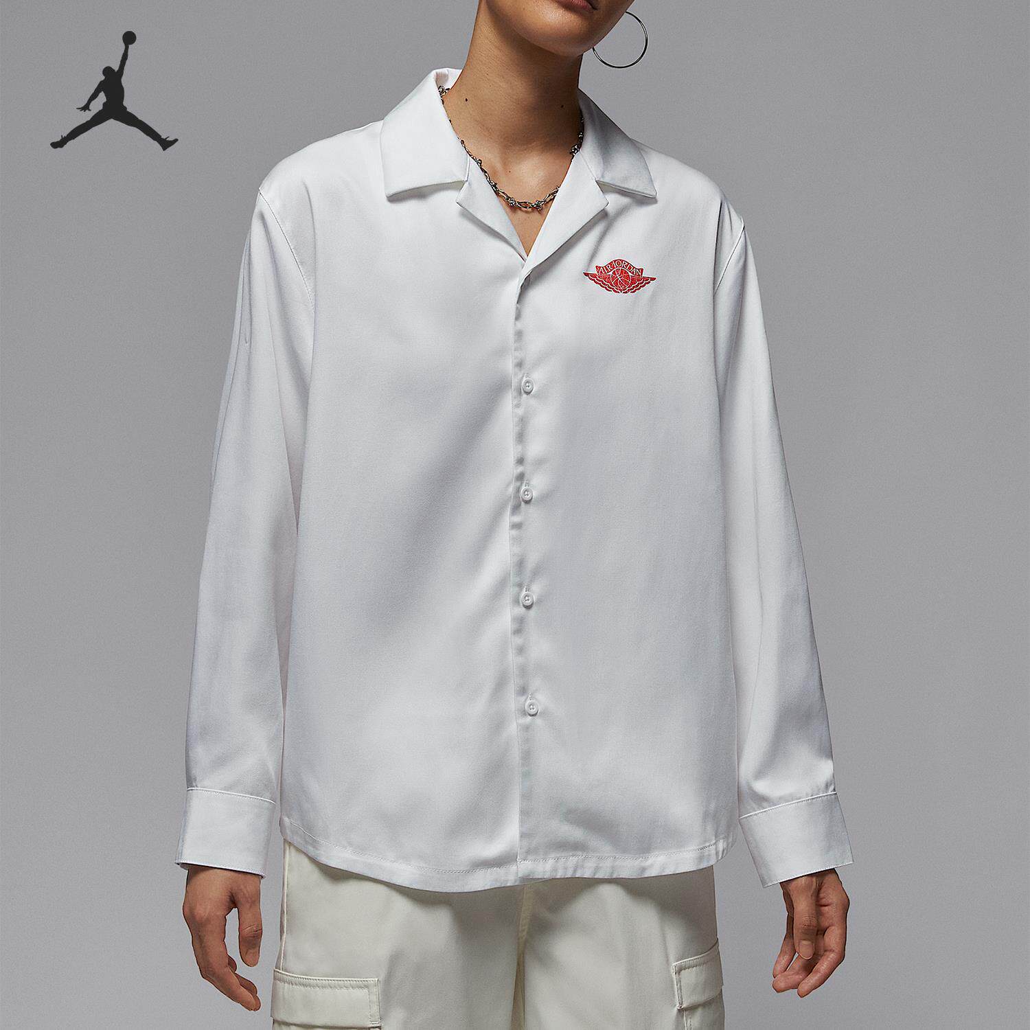 Nike耐克25夏季JORDAN乔丹女运动休闲简约翻领宽松透气衬衫IH2538