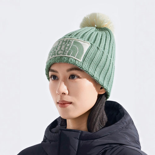北面户外男女防风滑雪保暖毛线帽