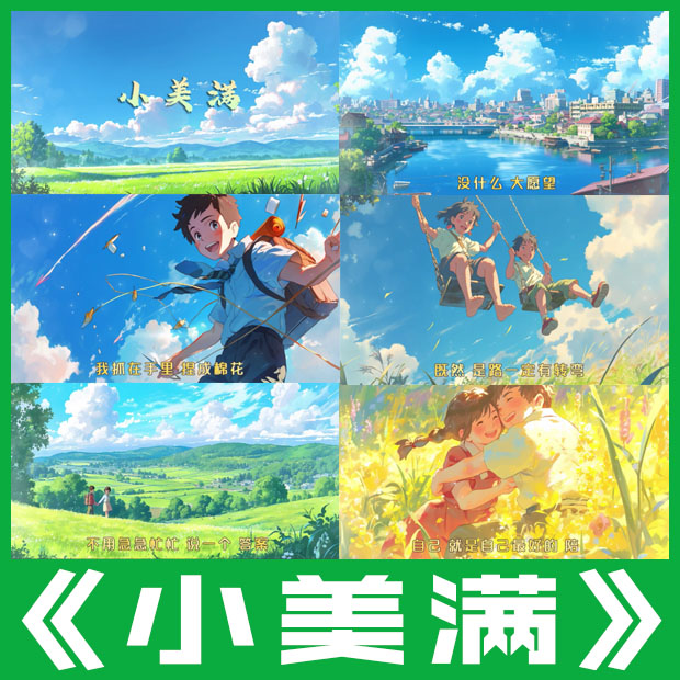 小美满 周深歌曲原唱伴奏儿童卡通可爱动画led大屏幕视频背景素材