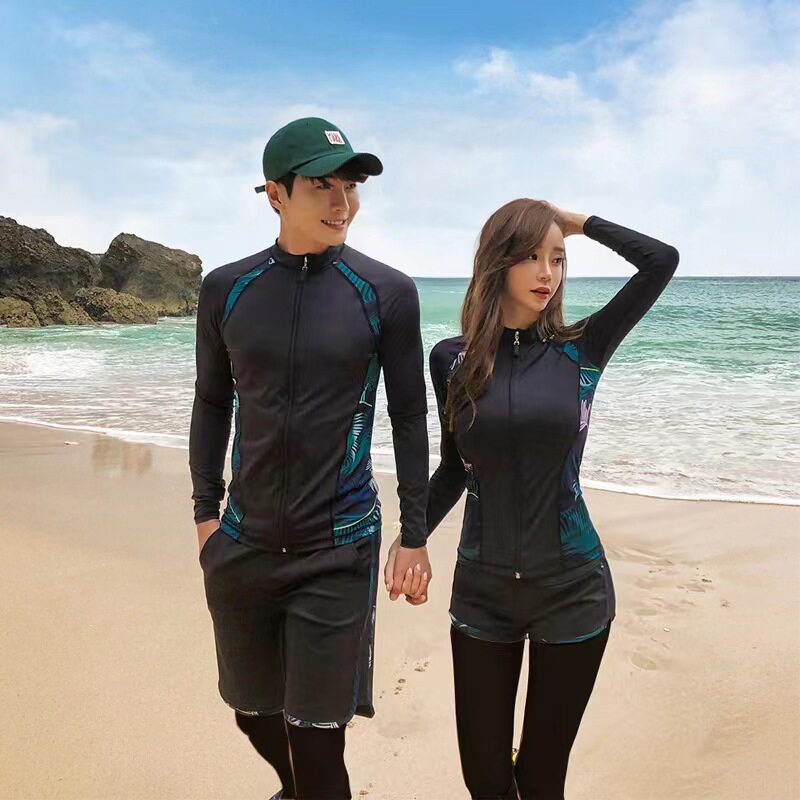 漂流穿的衣服可下水速干防水防晒新情侣分体潜水服冲浪服套装长款