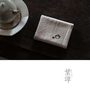 纯棉土布茶巾手工刺绣葫芦茶垫吸水性好可久养 洁方 日常款 叶谭