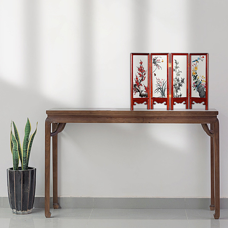 屏风湘绣双面绣 商务会议礼品便携非遗新中式古风湖南特产礼物