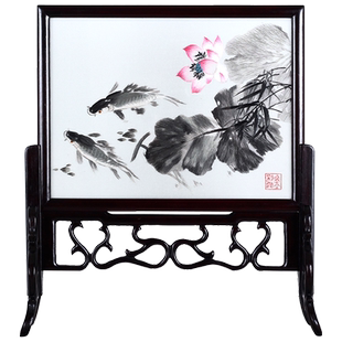 湘绣手工双面绣锦上添花和和美美锦鲤商务馈赠礼品非遗中华老字号