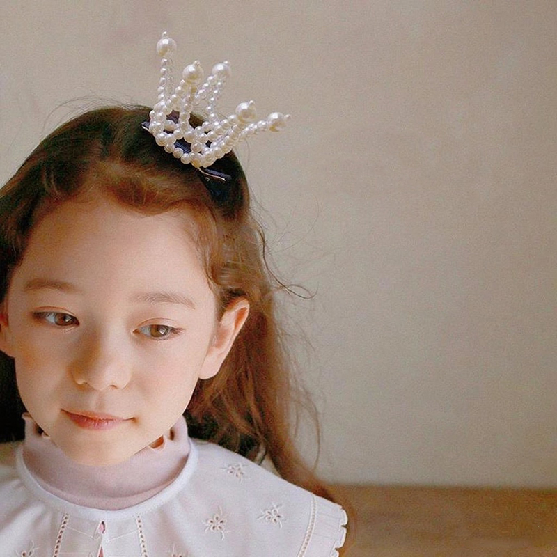 公主女孩珍珠小皇冠发夹