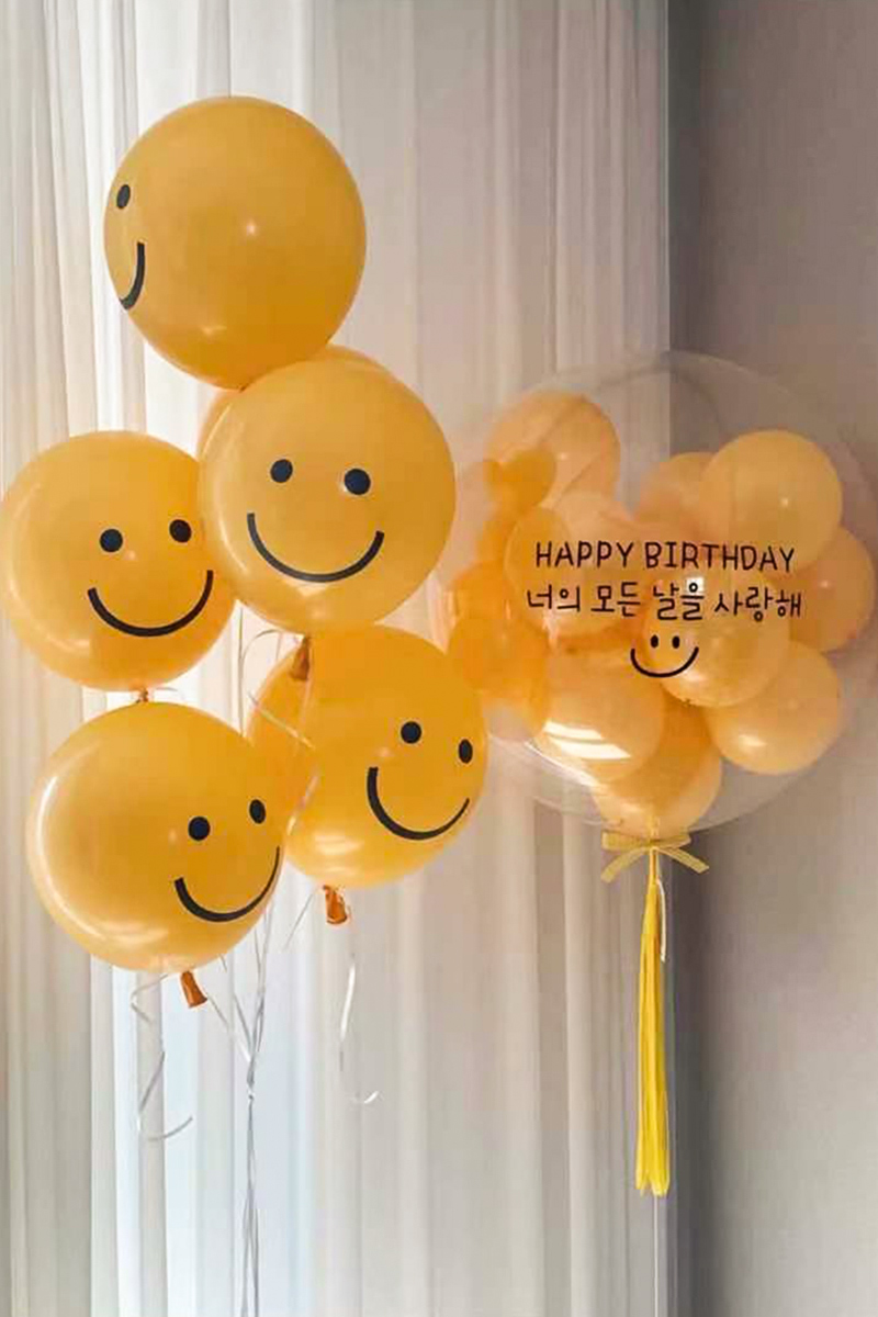 韩国生日派对宝宝周岁笑脸气球