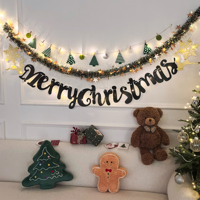 圣诞节装饰品拉花吊旗拉旗挂饰