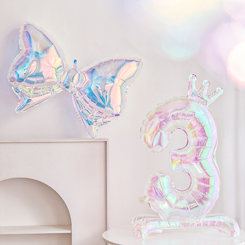 炫彩透明幻彩站立数字铝膜