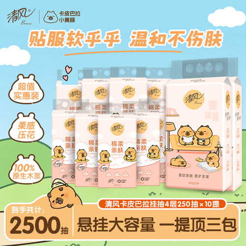清风抽纸悬挂式大包挂抽餐巾纸