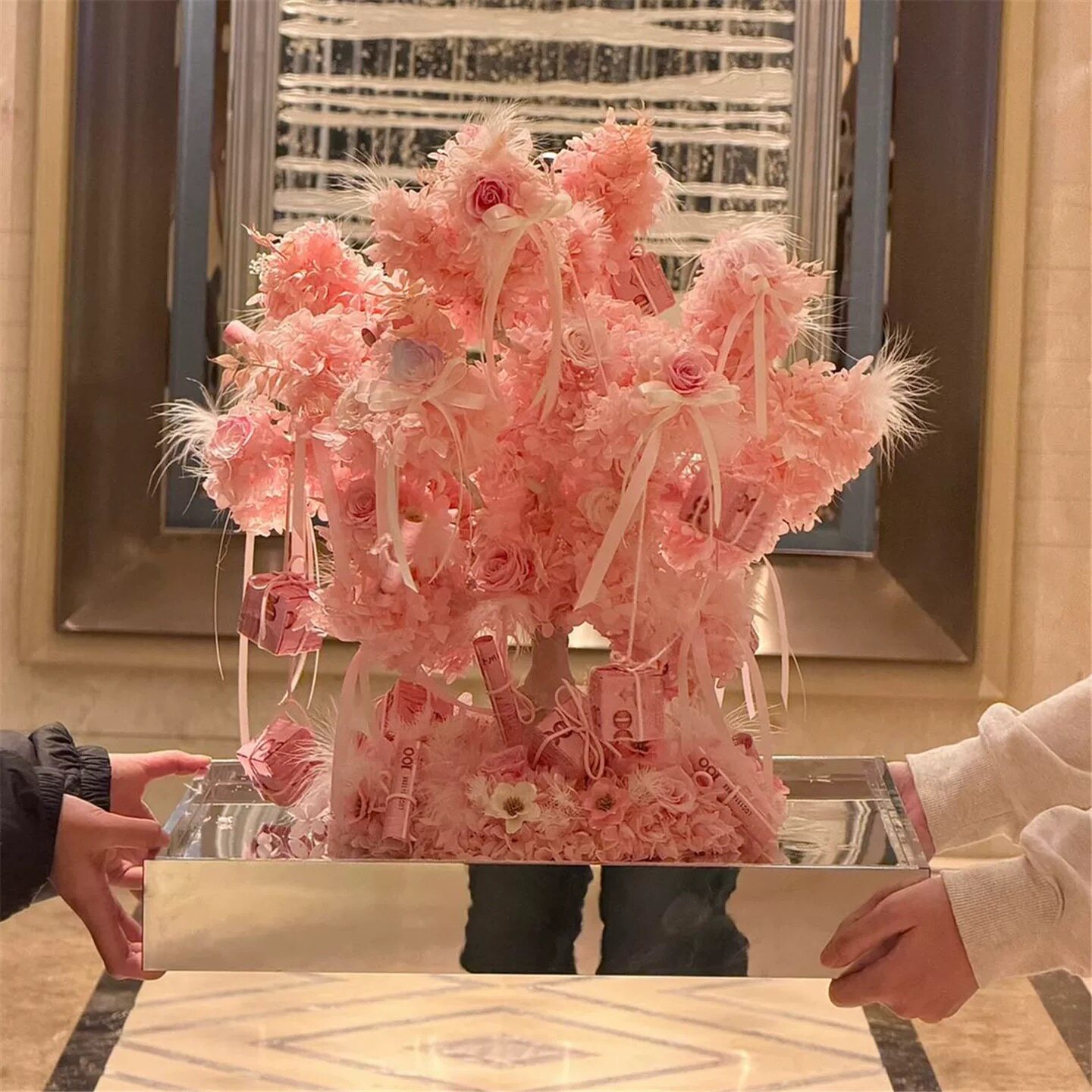 发财树摇钱树永生花玫瑰许愿树送女友闺蜜生日礼物浪漫告白情人节