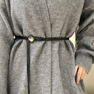 细腰带女配大衣毛衣西装时尚装饰百搭可调节长款软皮带腰链腰绳潮