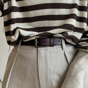 针扣百搭 饰时尚 牛仔裤 学生ins风装 腰带 带真皮简约韩国版 皮带女式