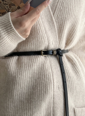 女性简约百搭二层牛皮合金休闲