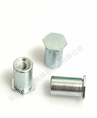 BSO-M3/3.5M3/M3.5/M4/M5 镀锌盲孔压铆螺柱 六角螺母柱