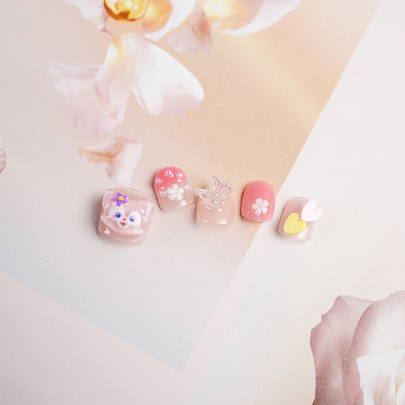 儿童手工穿戴甲宝宝粉色卡通可爱蝴蝶3-7岁手作美甲成品指甲贴片,彩妆/香水/美妆工具,穿戴甲/甲片,淘宝优惠券,粉丝福利购,淘宝优惠卷