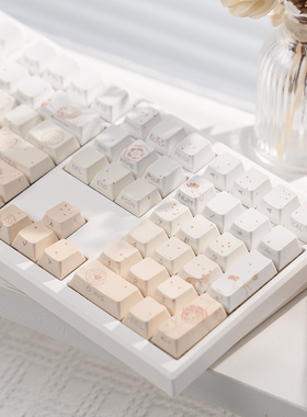 漫步猫Z108机械键盘侧刻透光gasket有线无线女生办公静音麻将音