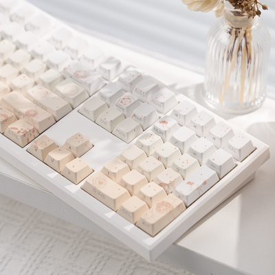 漫步猫Z108机械键盘侧刻透光gasket有线无线女生办公静音麻将音