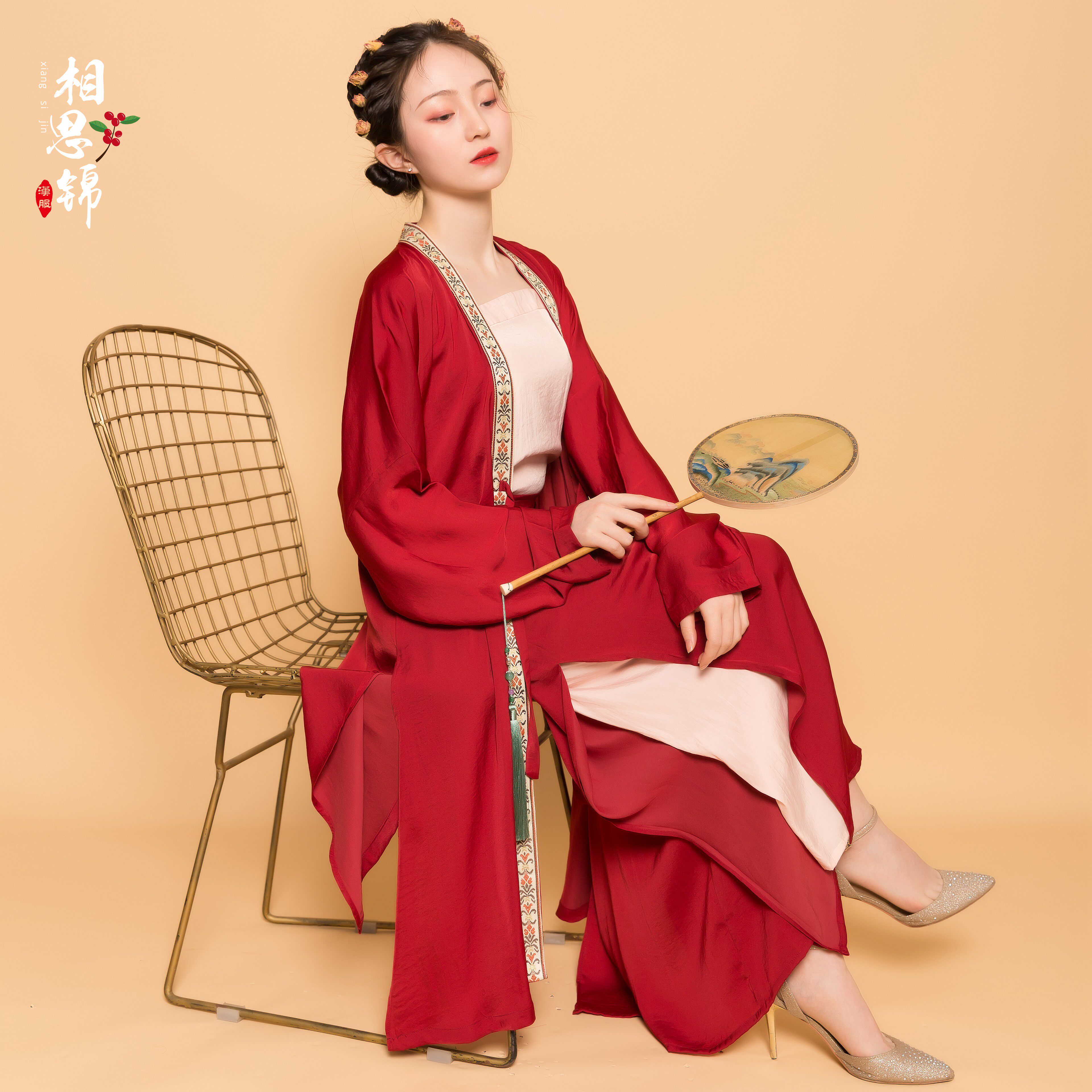 相思锦红颜宋制女套长衫改良宋裤褙子三件套汉服原创时尚高端定制