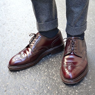 英国名鞋男士固特异马臀皮皮鞋