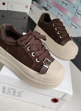 实体店女鞋2025冬季加绒保暖厚底增高松糕鞋休闲鞋恋刻15353