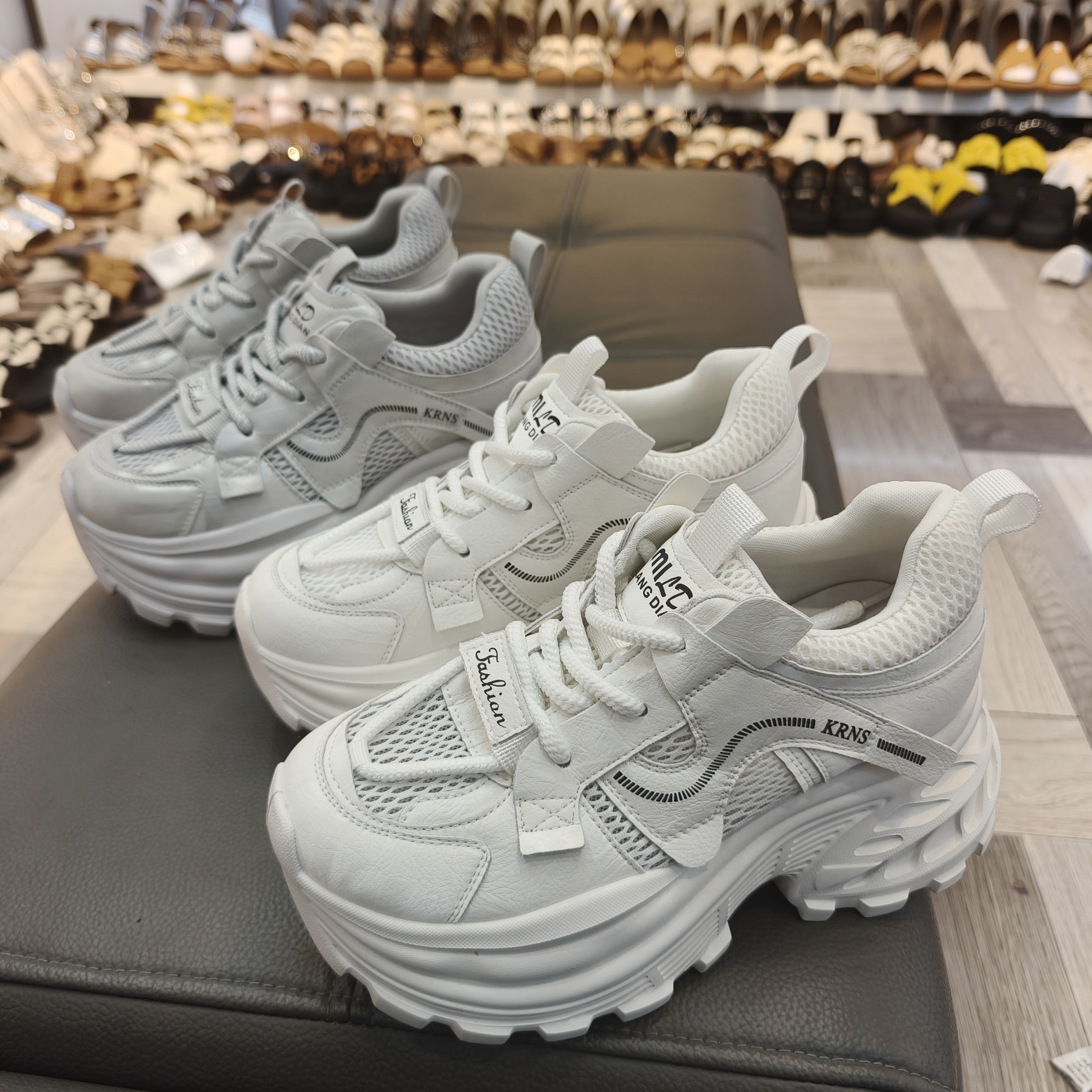实体店女鞋2026春夏单网透气厚底老爹鞋女轻便休闲运动鞋罗曼6211