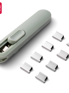 新款得力纽赛NS085推夹器套装(1推夹器+8补充夹/套)夹纸约40张