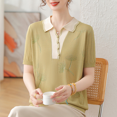 妈妈装夏季针织冰丝上衣送运费险