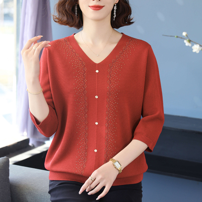 宽松遮肚冰丝针织衫柔软弹力大